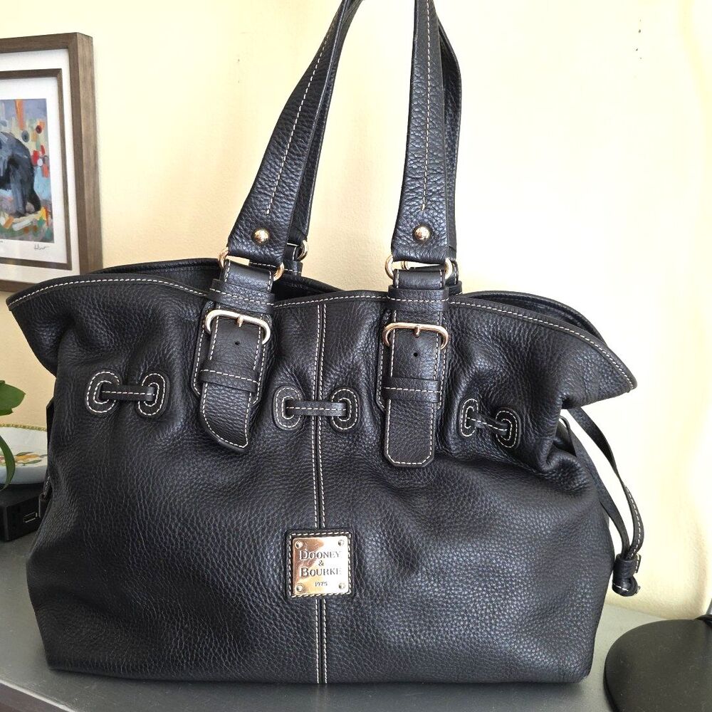 Dooney & Bourke Black Pebbled Leather Satchel